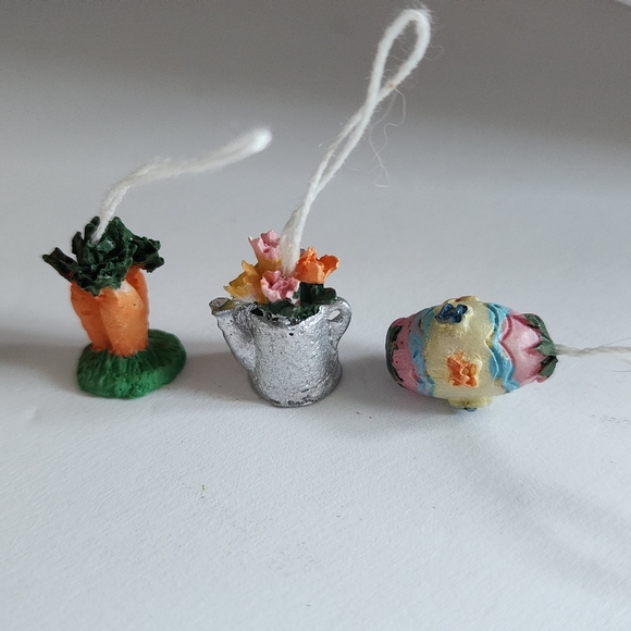 Vintage 1990s Miniature Easter Tree Ornaments Set of 13 Mini Figures - Picture 4 of 6